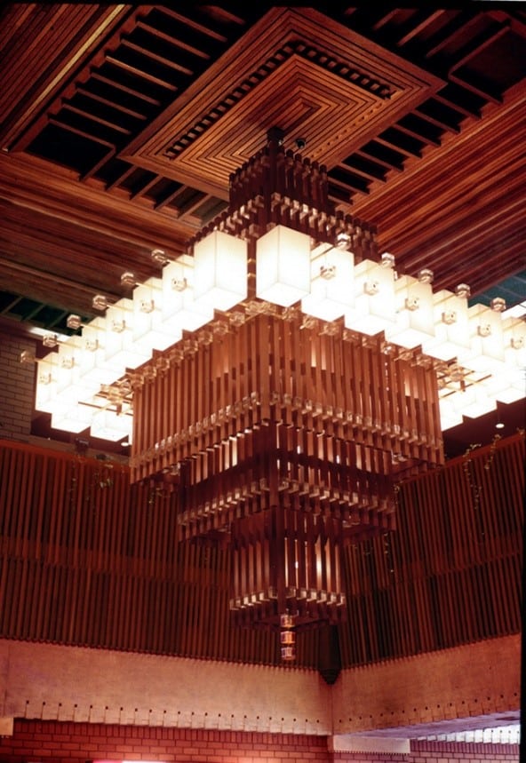 an elaborate chandelier crafted from jarrah timber added a warm and sophisticated element to the space